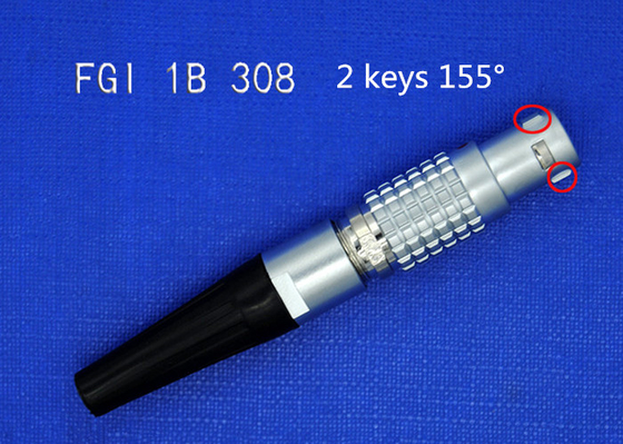 FGI 1B 308 Leica 데이터 케이블을 위한 8개의 Pin 원형 케이블 연결관, 2개의 열쇠 155도 케이블 연결관