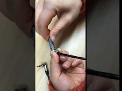 원형 레모 푸시 풀 커넥터 오른쪽 각 구리 금속