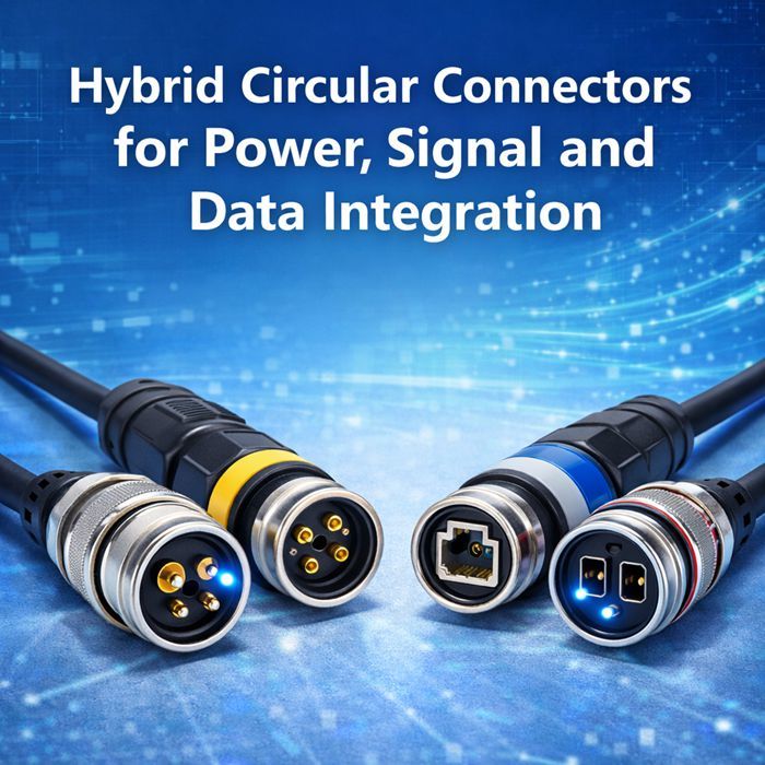 최신 회사 블로그 Hybrid Circular Connectors for Power, Signal and Data Integration in Modern Systems