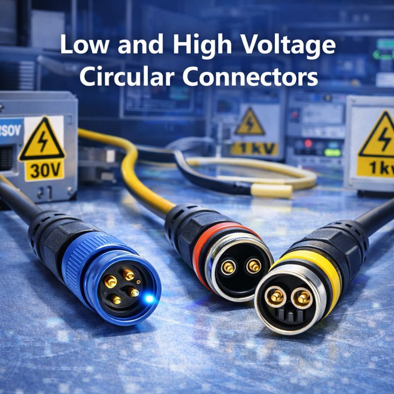 최신 회사 블로그 Low and High Voltage Circular Connectors for Reliable Industrial Power Applications